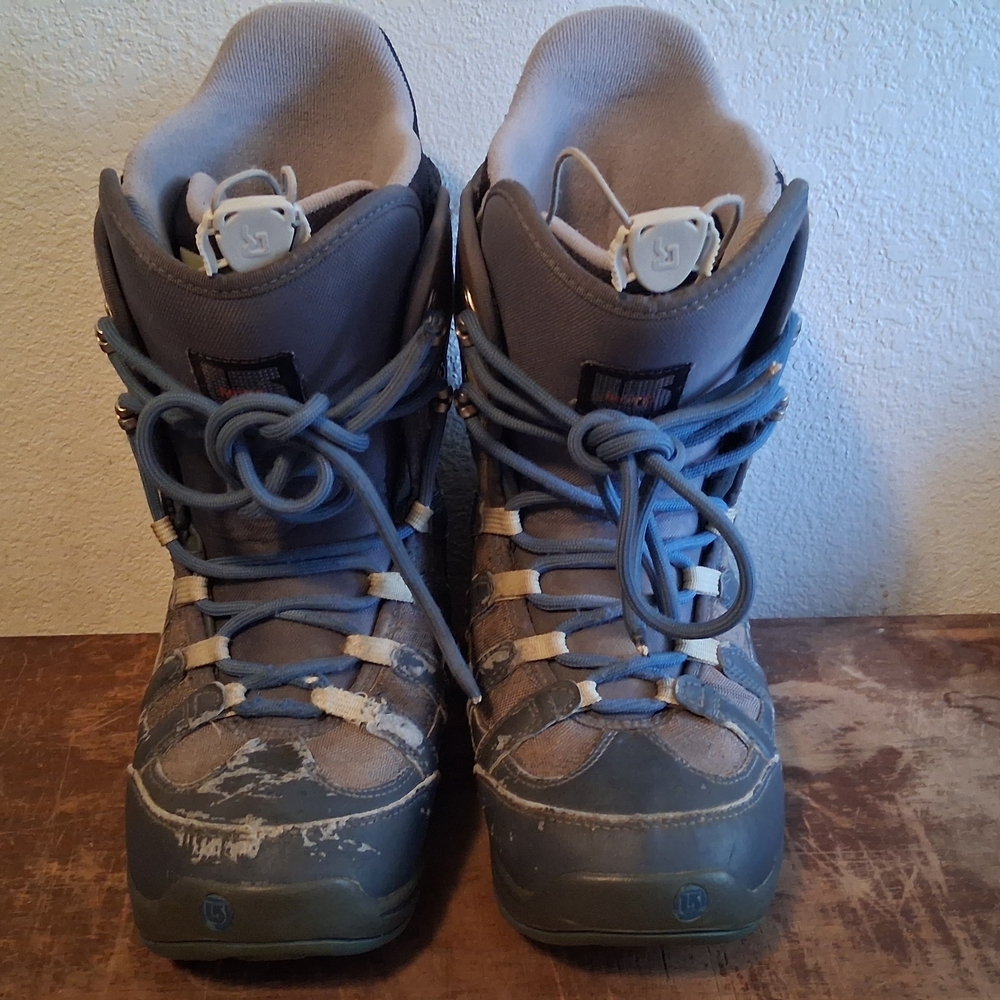 Womens-Burtons-Moto-Matrix 2-Blue&Gray-SnowBoard Boots-W/Size 9-Good Condition-